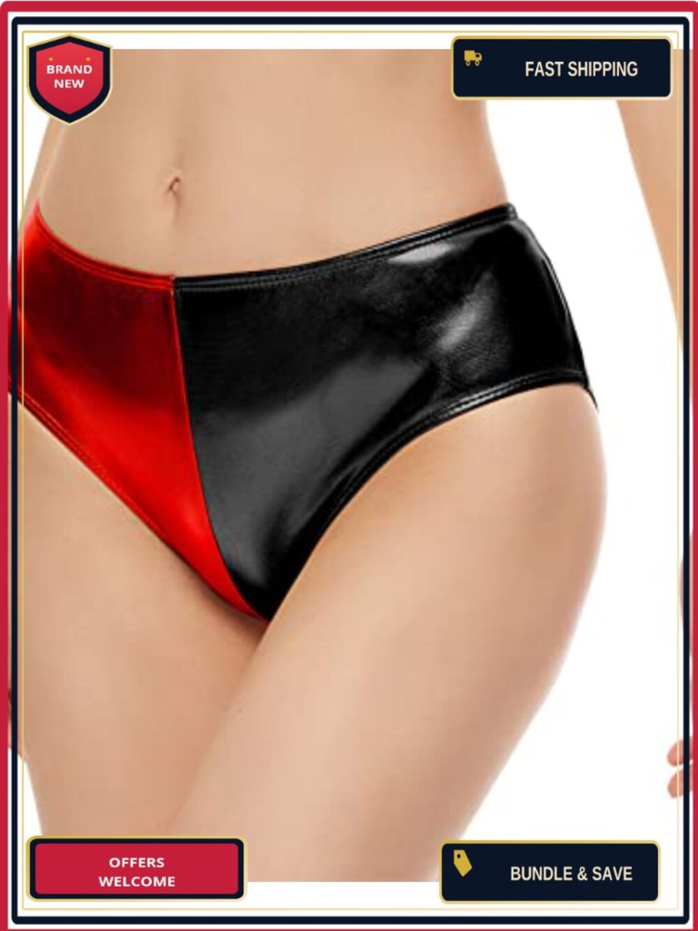 Metallic Rave Bottoms Low Rise Shiny Panties Festival Clubwear